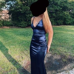 navy blue prom dress